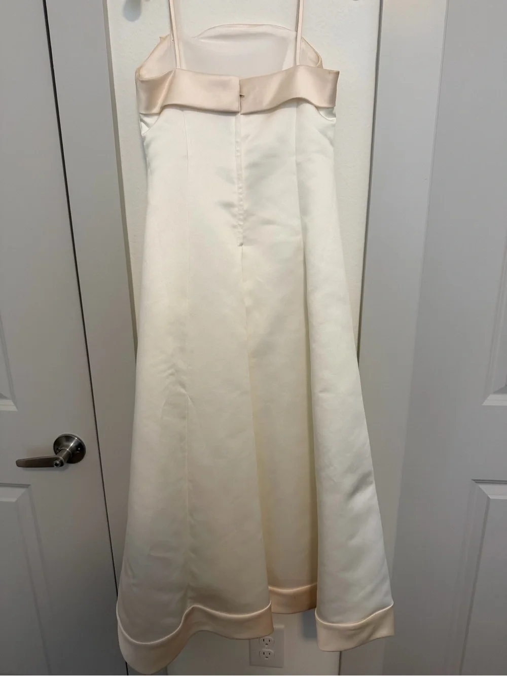 David's Bridal Ivory and Blush Girls Satin Formal Dress - Picture 2 of 2
